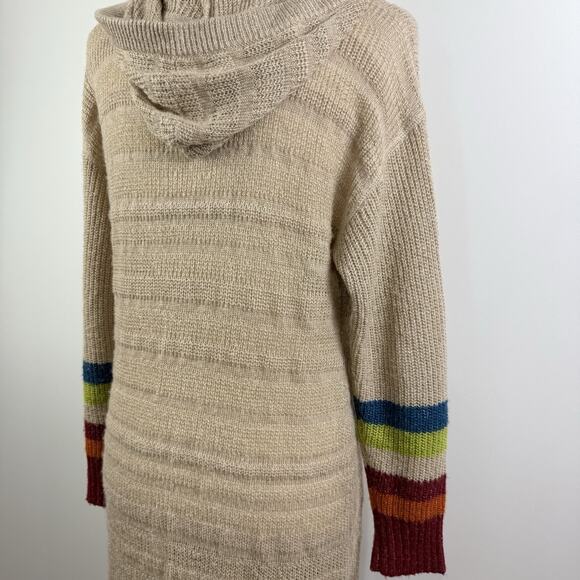 Matilda Jane Stay Cozy Cardigan Sweater Hooded Duster Small Open Front Metallic - Picture 9 of 15